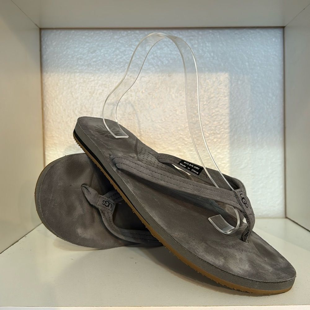 UGG Gray Comfort Flip Flop Sandals Size 10 Minimalist Casual Resort